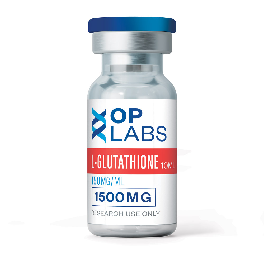 OP Labs L-Glutathione Reduced GSH 10ml research solution in glass vial